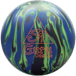 Green, blue, With a Pyramid Logo that Says Guru Oracle